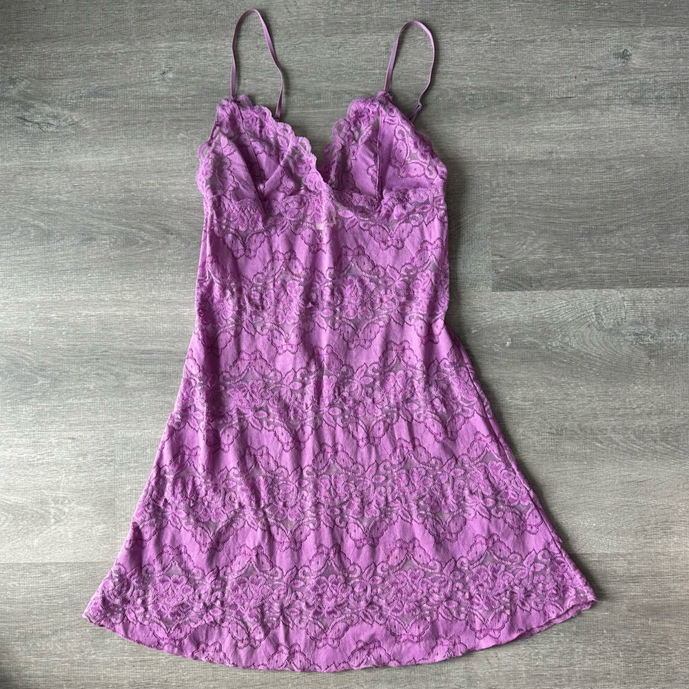 La Vie En Rose purple lace slip dress loungewear size S